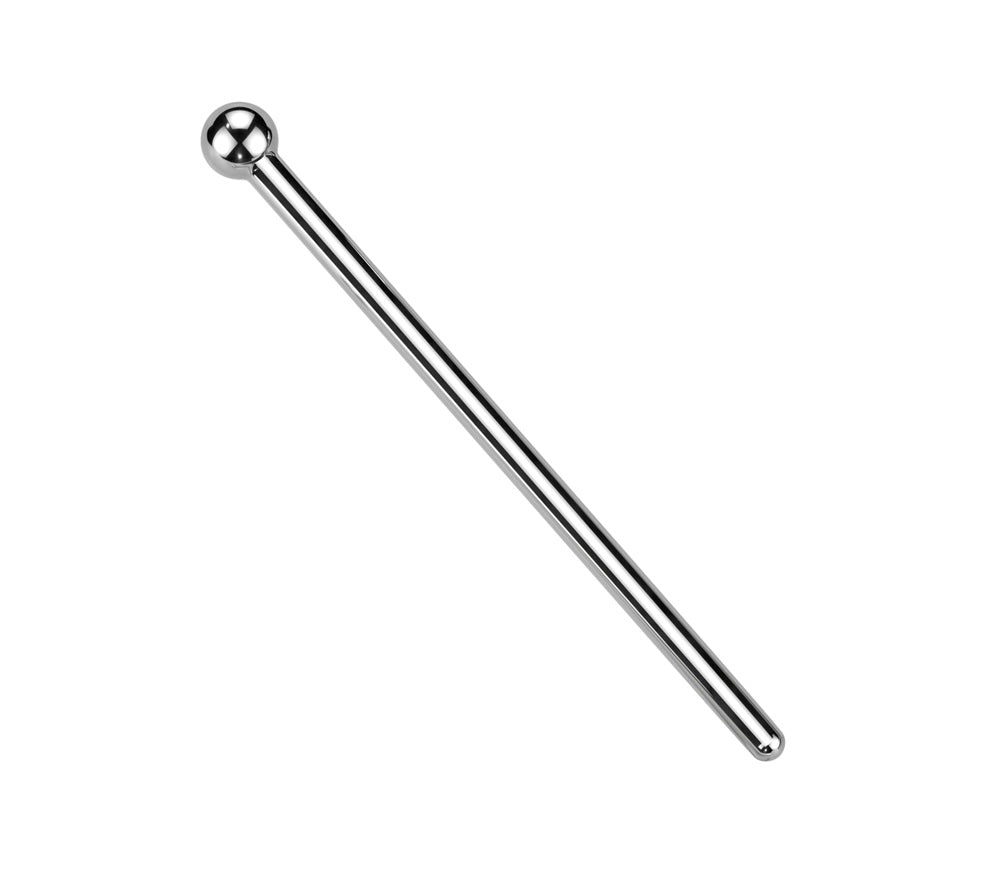 Titanium High Polish Extra Long Nose Stud with Ball 18/20 Gauge TNS0