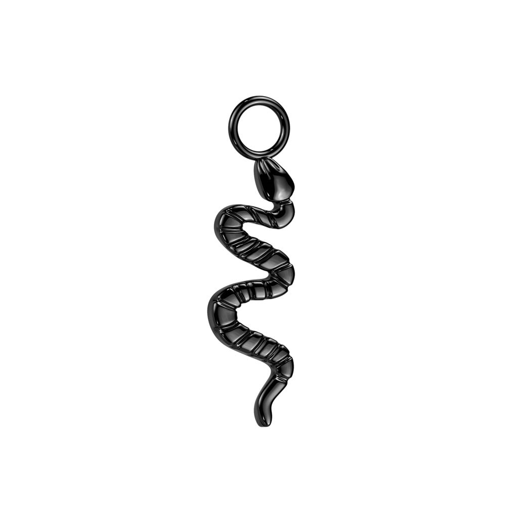 Titanium Black Dangle Snake Charm for Hinged Ring E408B Trendez