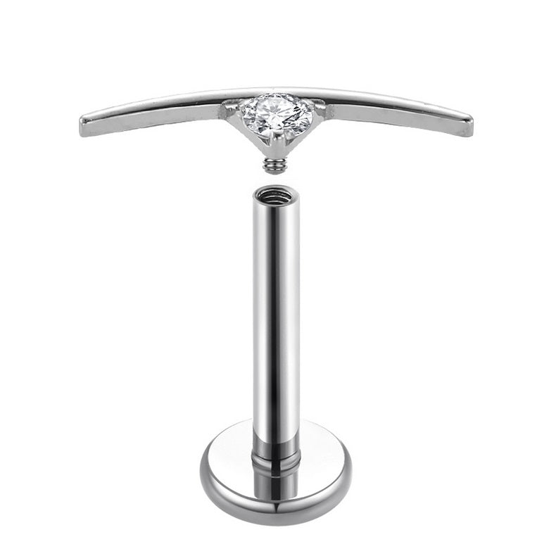Titanium High Polish Jewelled Curved Internally Threaded Labret - TI-2 ...